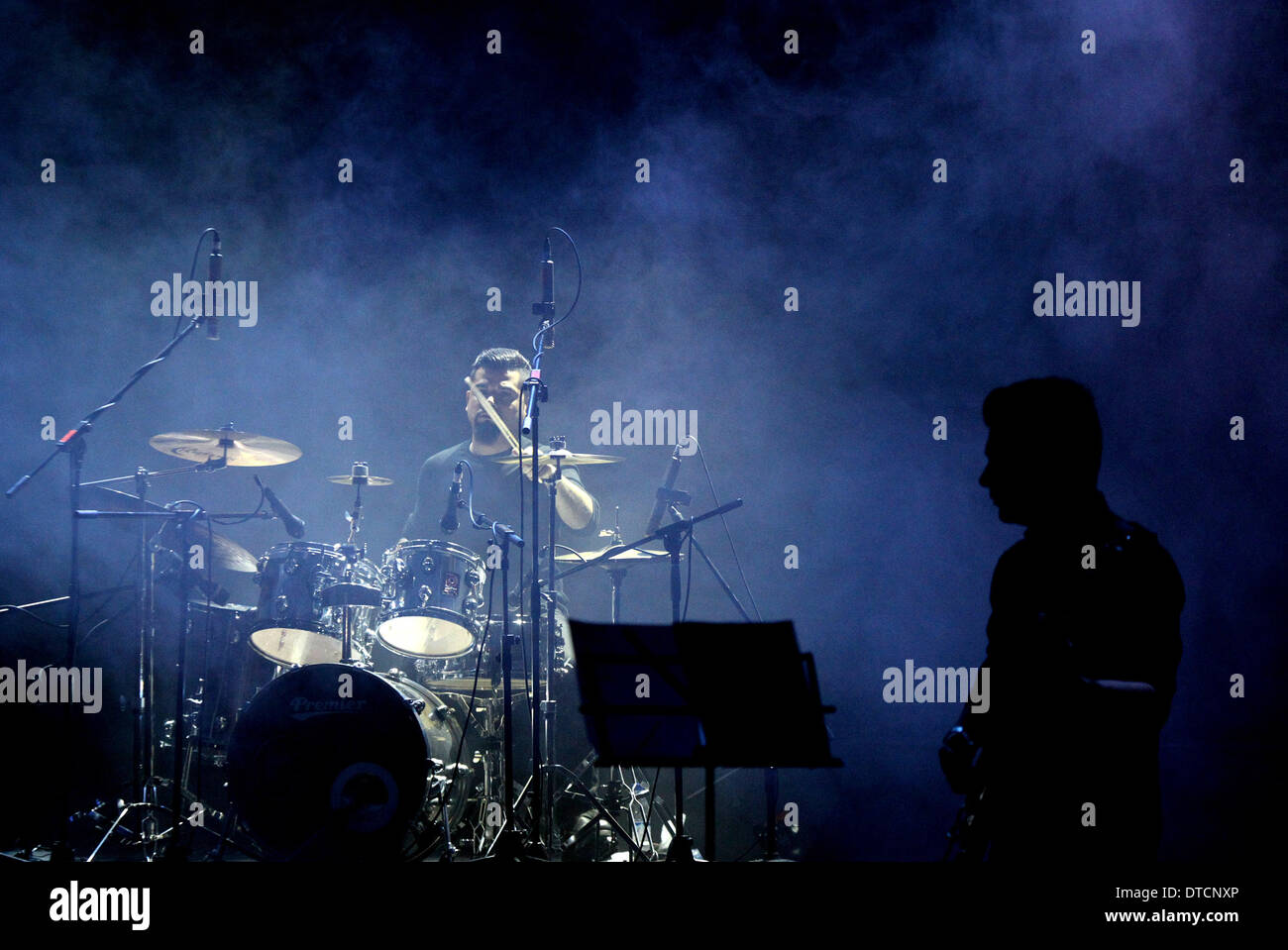 Tehran, Iran. 14th Feb, 2014. Iranian musicians perform during a