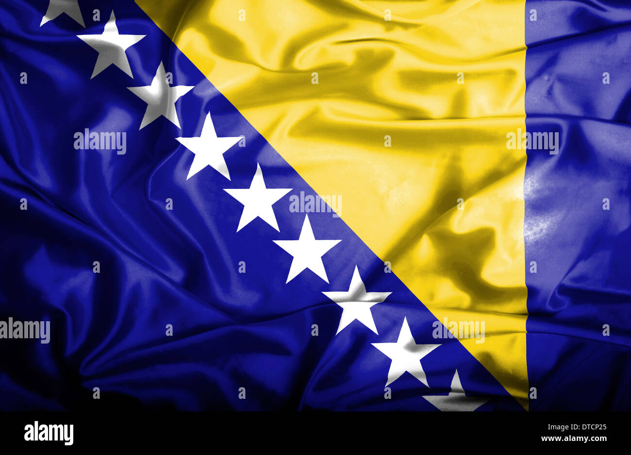 Bosnia and Herzegovina waving flag Stock Photo - Alamy