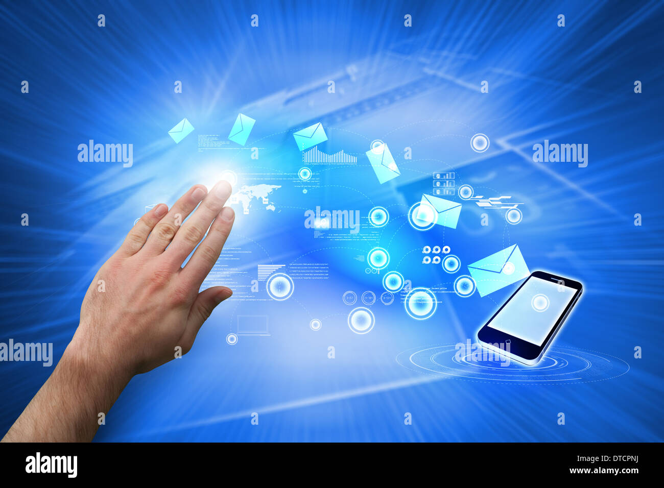 Composite image of hand presenting Stock Photo