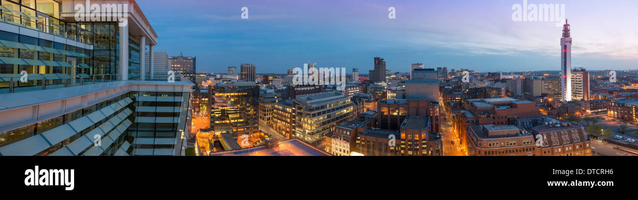 A view over Birmingham city centre from Two Snowhill, West Midlands, England, UK Stock Photo