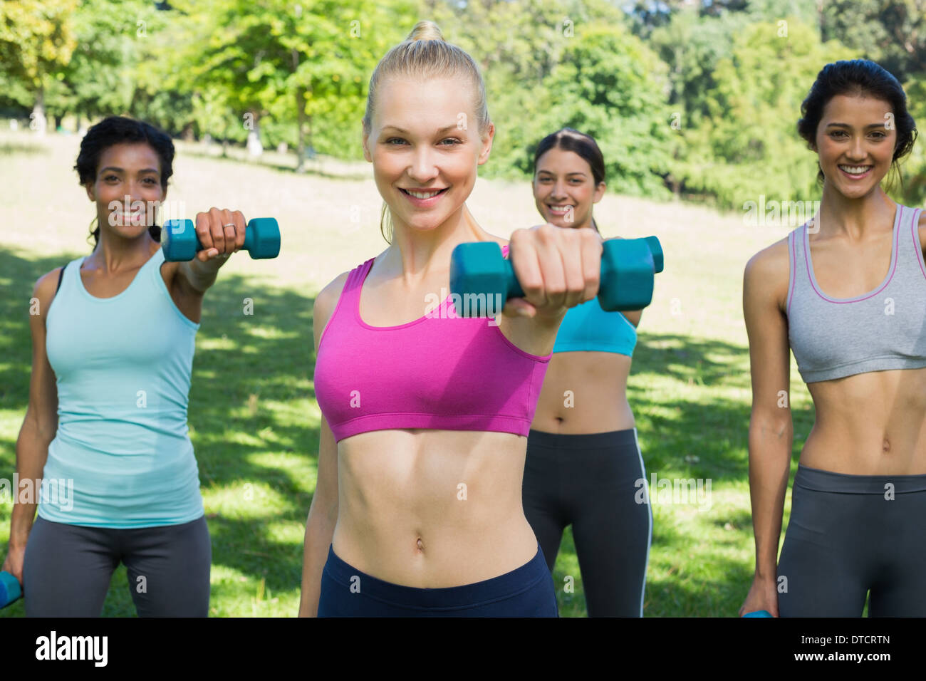 Female Racking Weights Women holding weights hi-res stock photography and images - Alamy