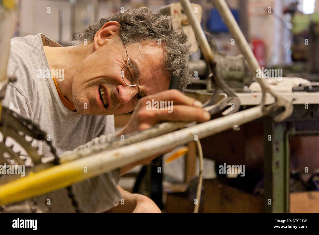 Berlin, Germany, bicycle frame building in the of Ostrad Stock