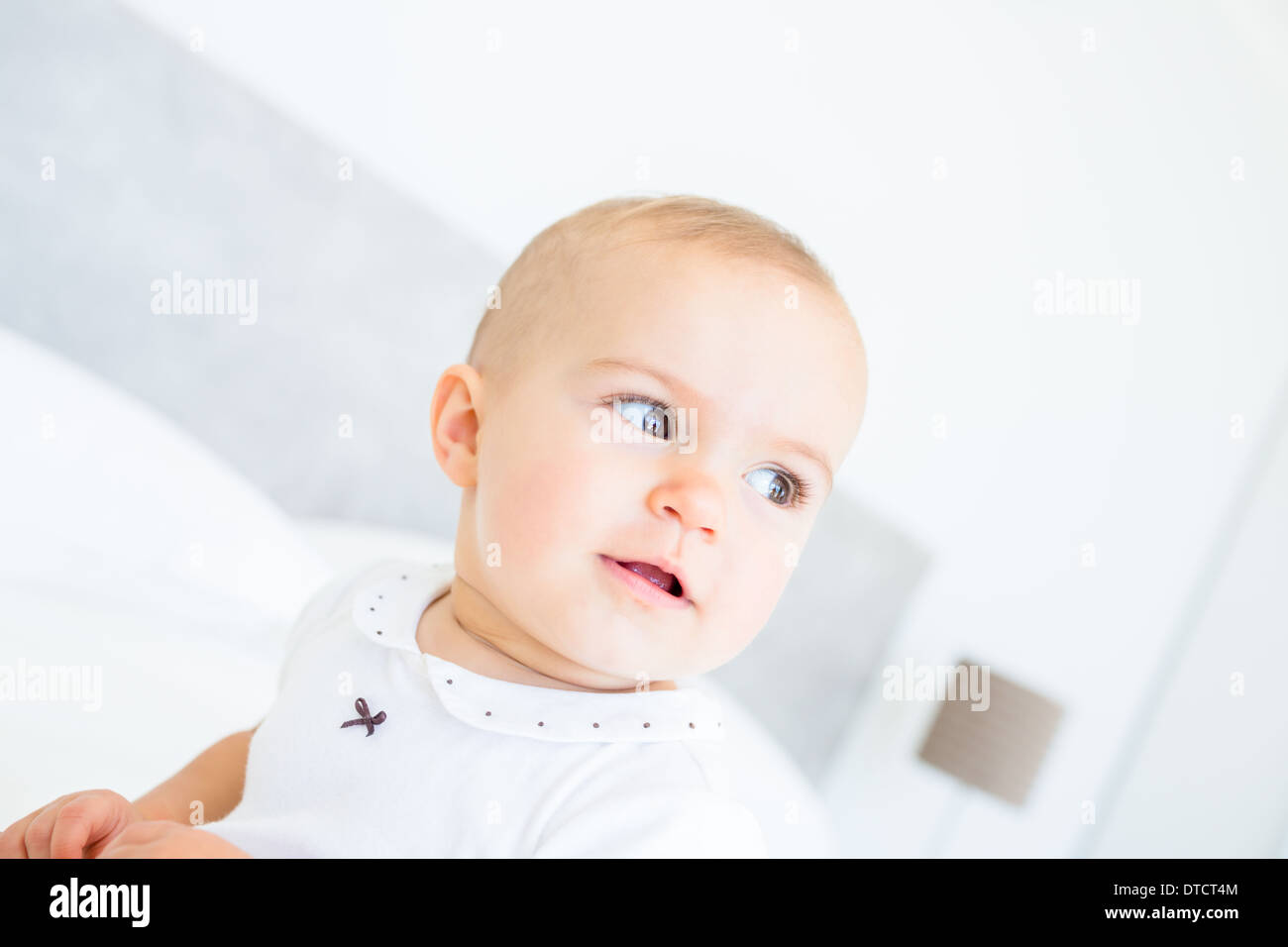 Closeup portrait of a smiling cute baby Stock Photo