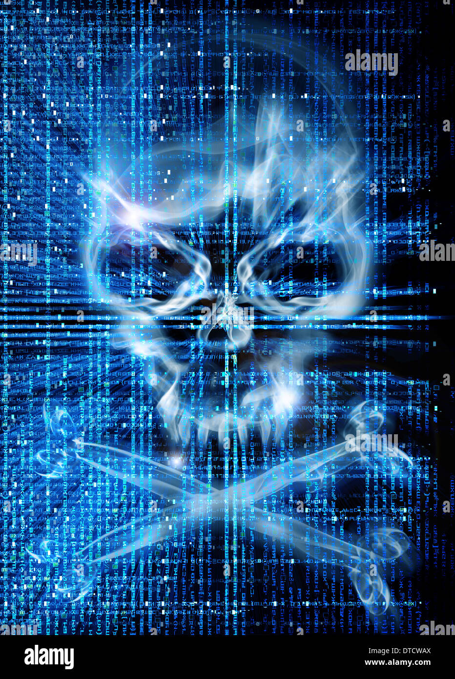 digital background with skull Stock Photo