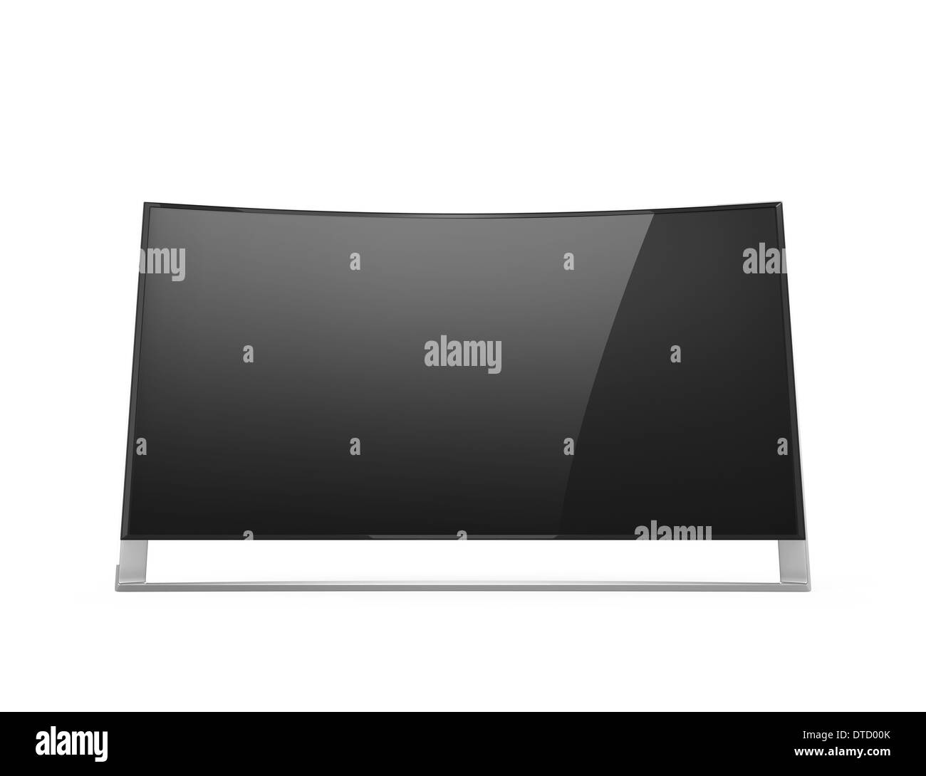 4K curved television isolated on white . Clipping path available. Stock Photo