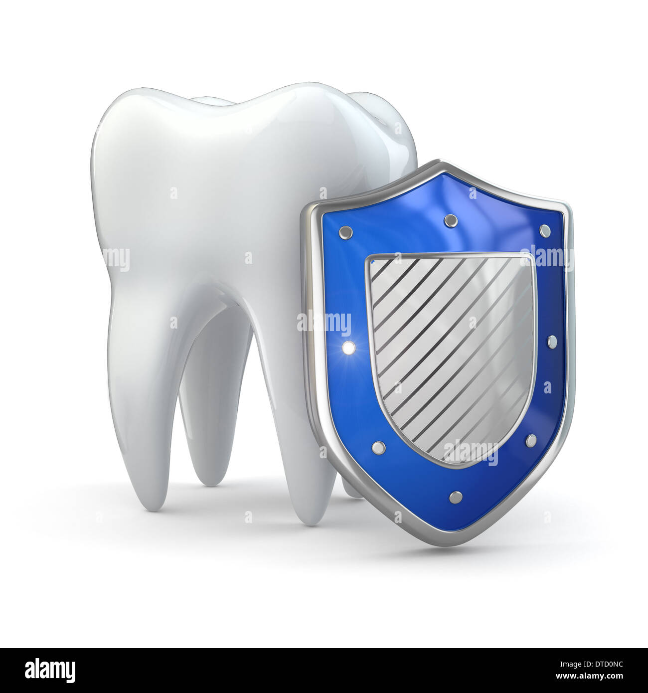 Teeth protection concept. Shield and tooth. 3d Stock Photo - Alamy