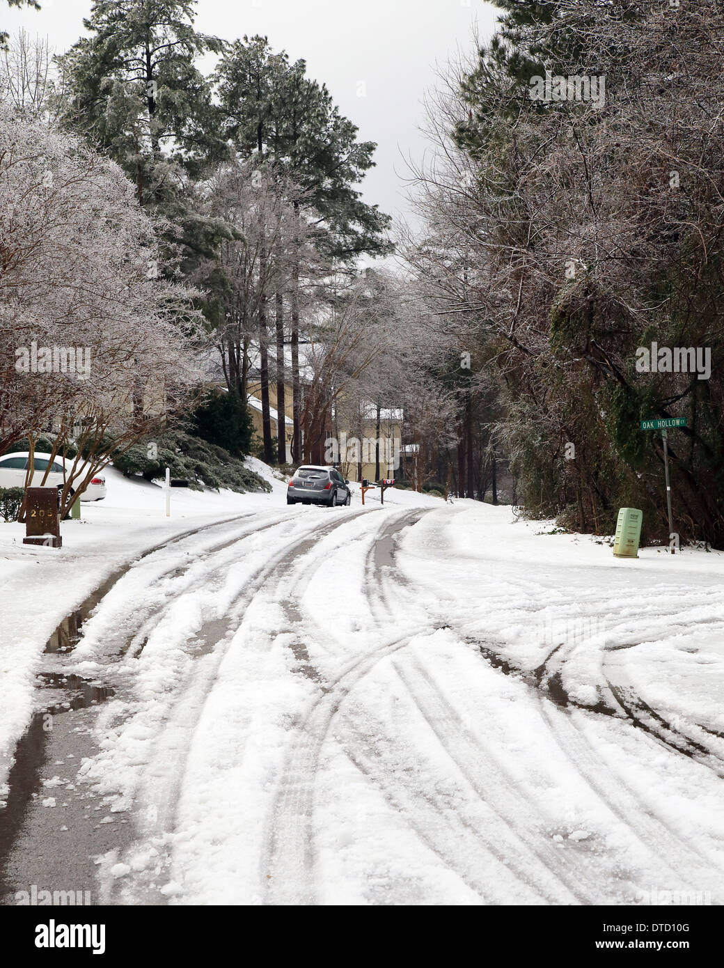 Columbia, South Carolina, USA. after freek snow and ice storm 12/02/14