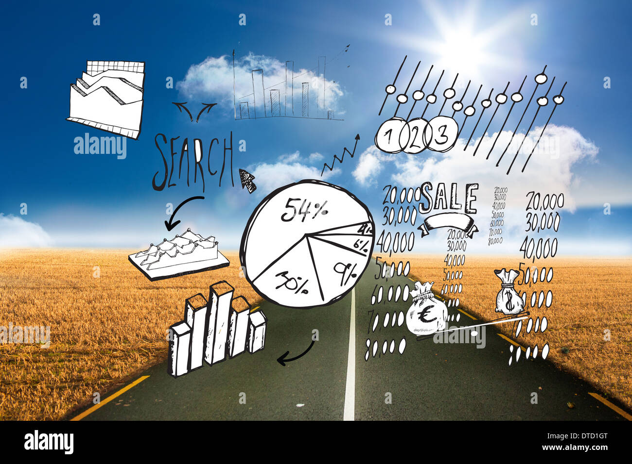 Composite image of data analysis doodles Stock Photo - Alamy