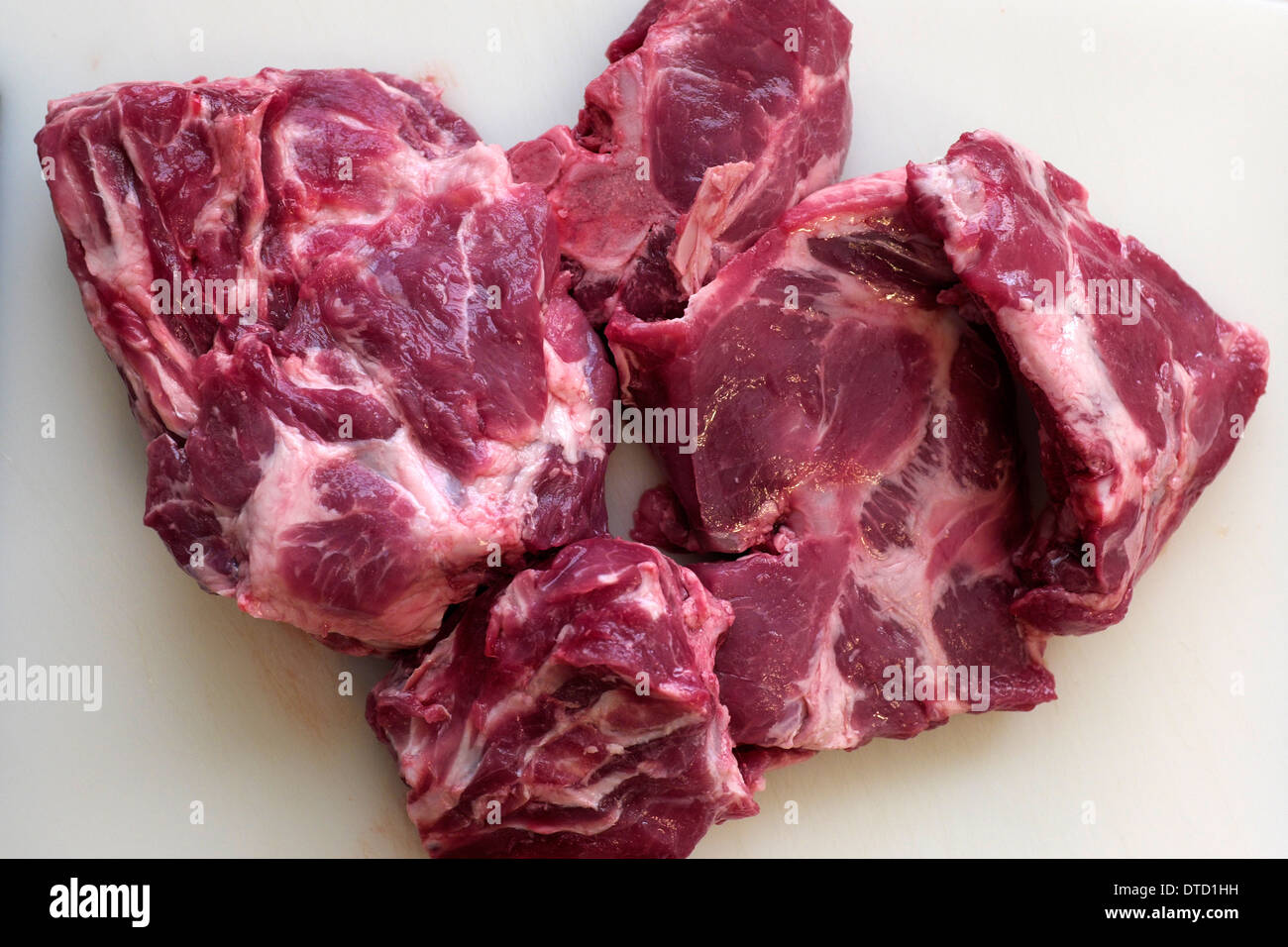 Raw Pork Neck Stock Photo