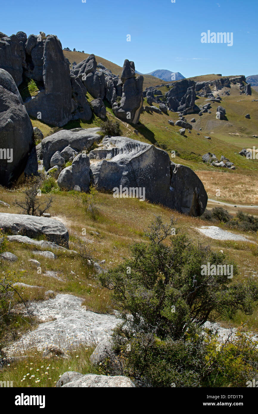 Castle Hill, Kura Tawhiti, limestone rock formations, Arthurs pass, South Island, New Zealand Stock Photo