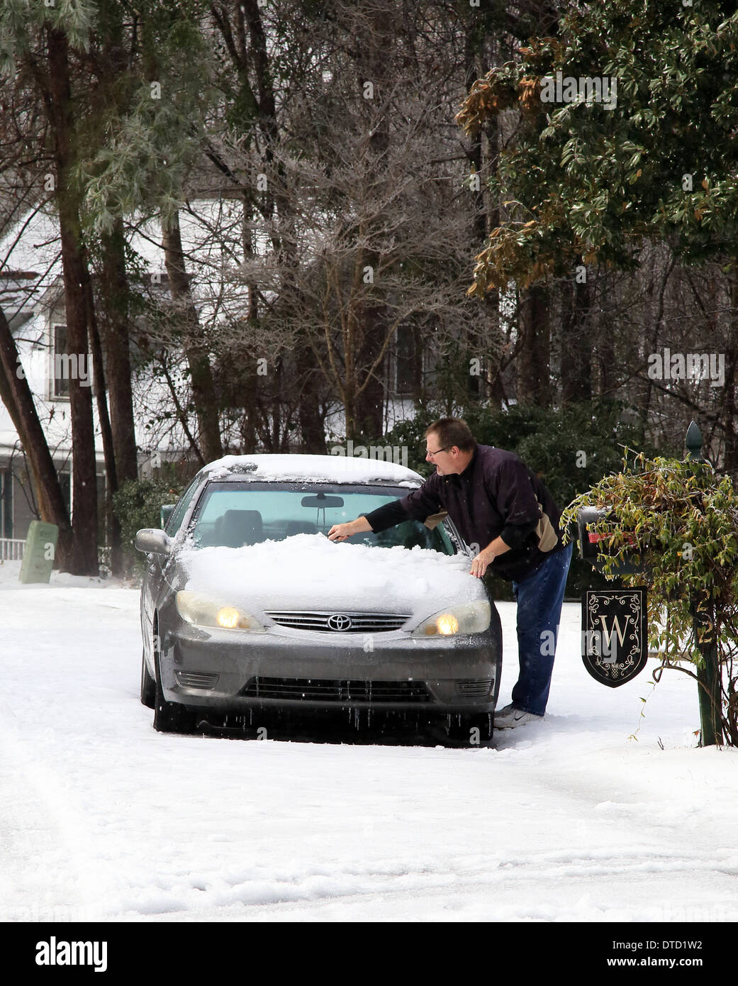 Columbia, South Carolina, USA. after freek snow and ice storm 12/02/14