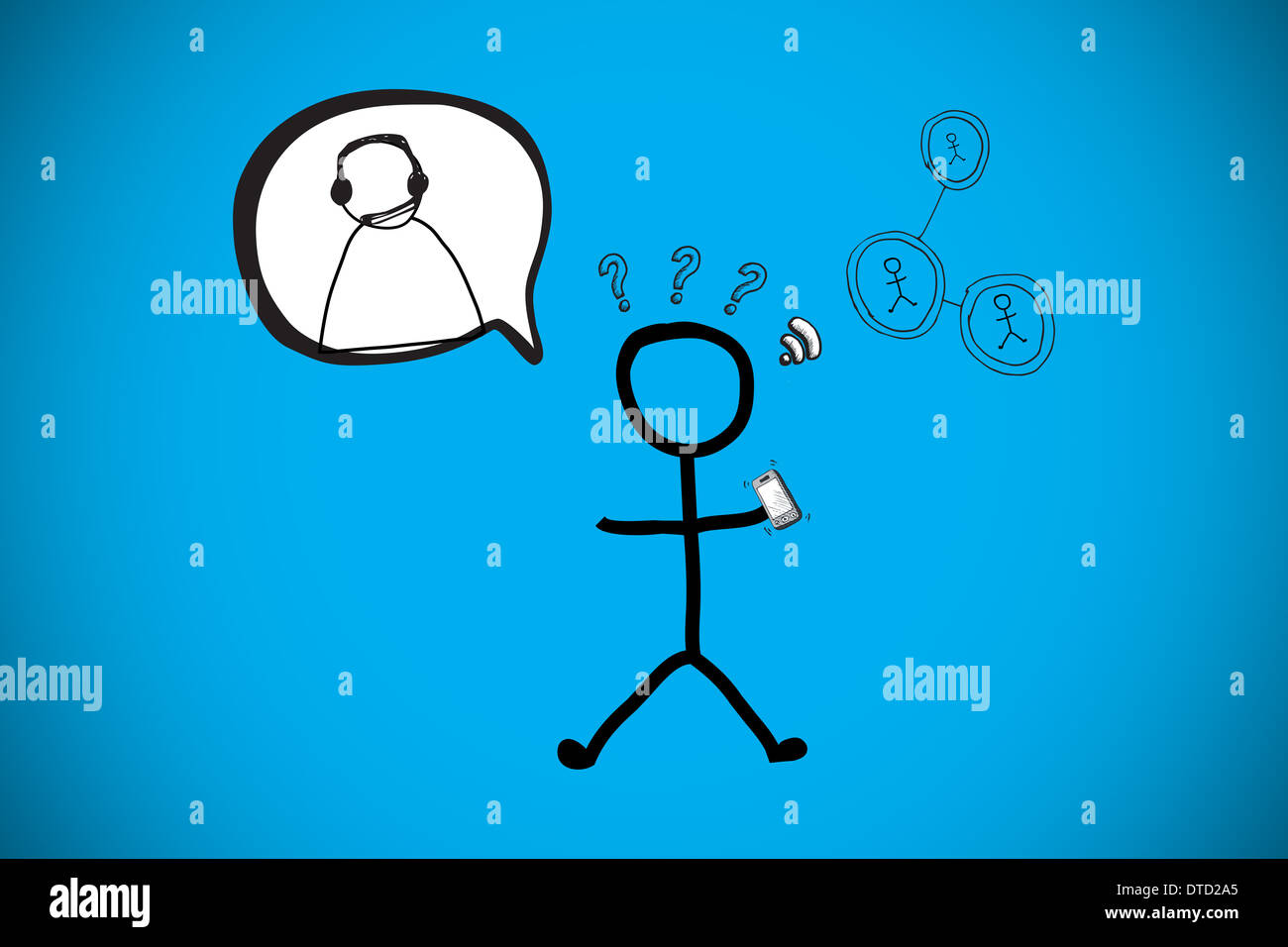 Composite image of stick figure doodle Stock Photo