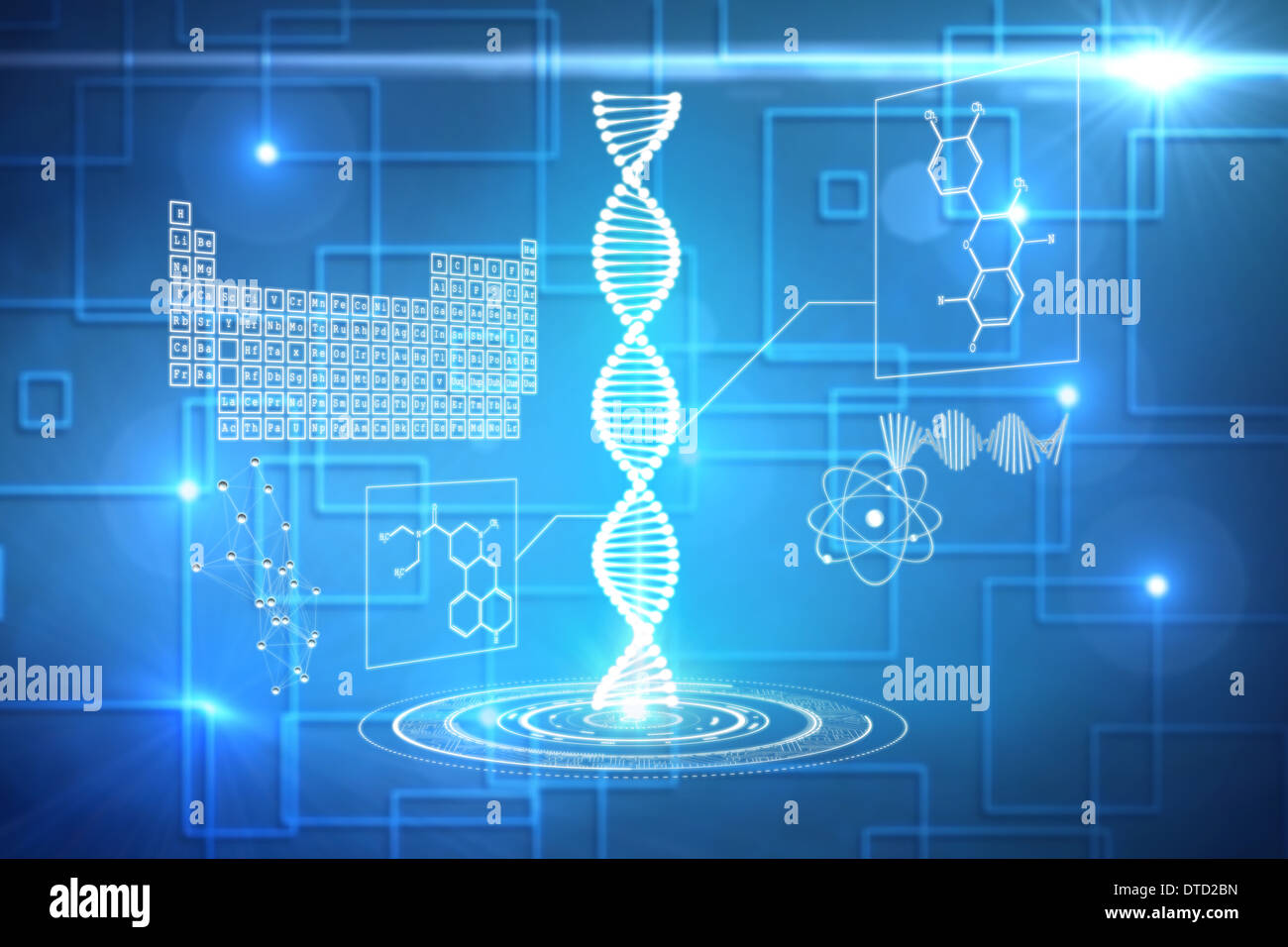 Composite image of dna helix interface Stock Photo