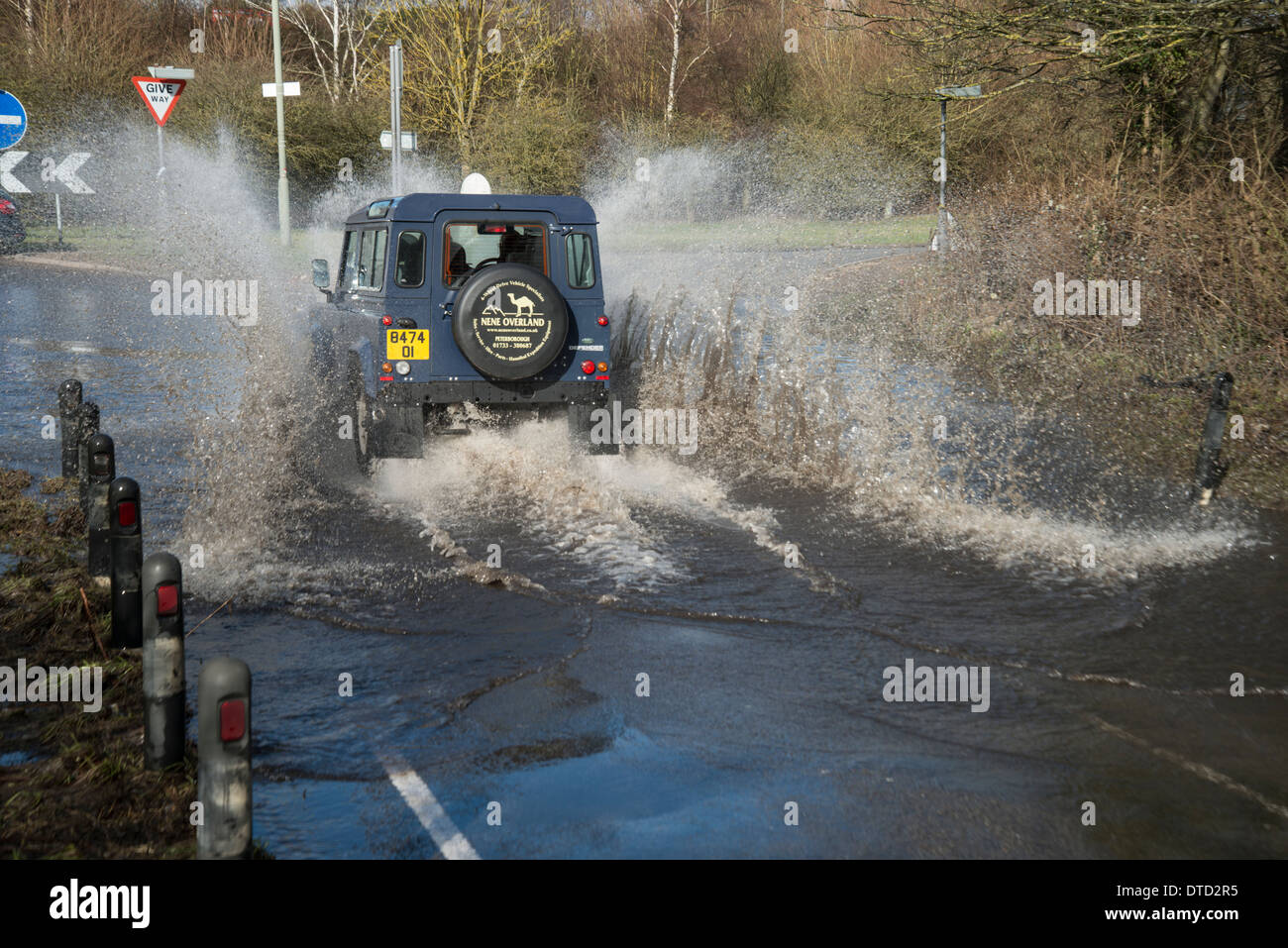 Flooded Road, Surrey, England. February, 2014 Stock Photo