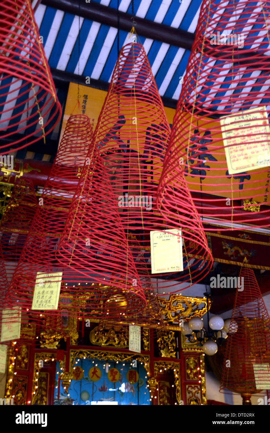 Joss sticks in Chinese temple in Hoi An, Vietnam Stock Photo