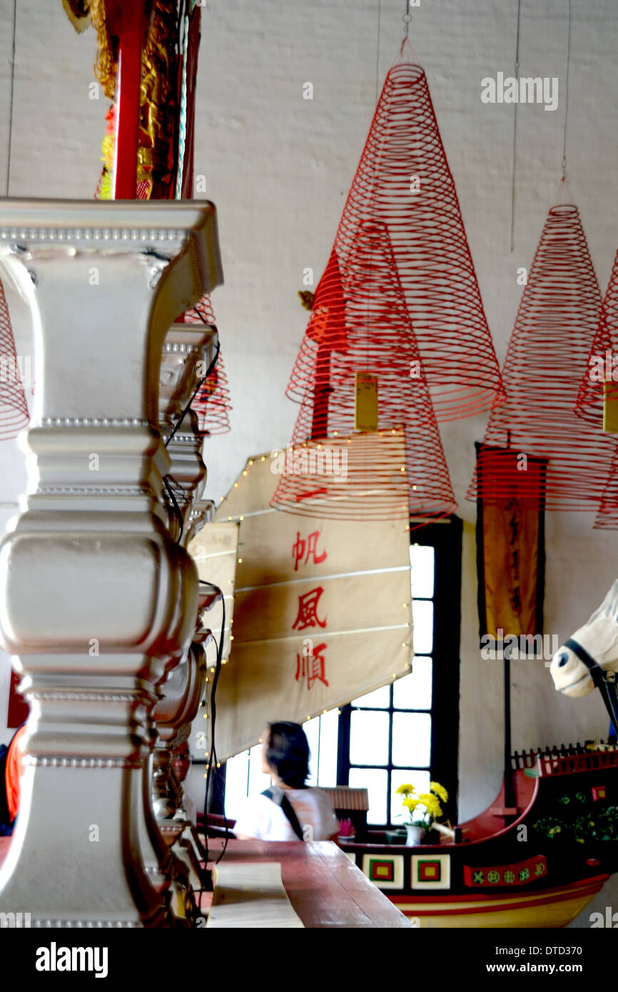 Joss sticks in Chinese temple in Hoi An, Vietnam Stock Photo