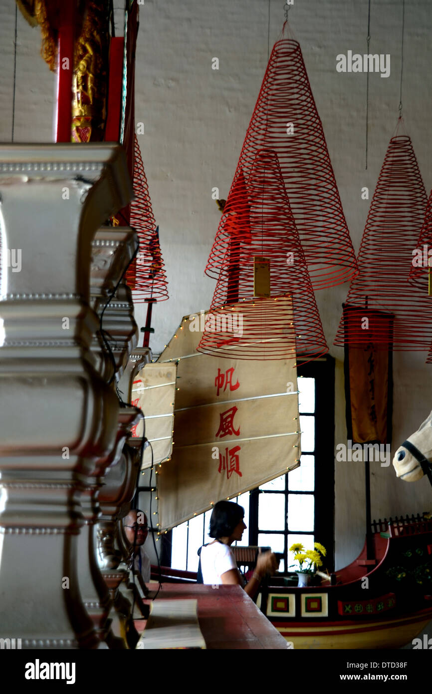 Joss sticks in Chinese temple in Hoi An, Vietnam Stock Photo