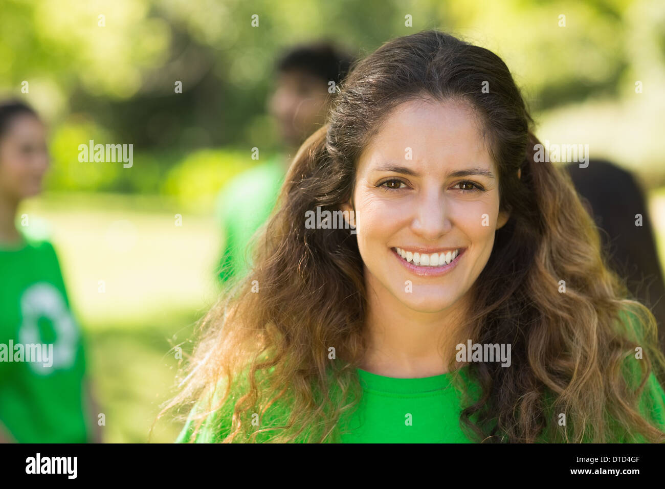 Smiling woman in park hi-res stock photography and images - Alamy