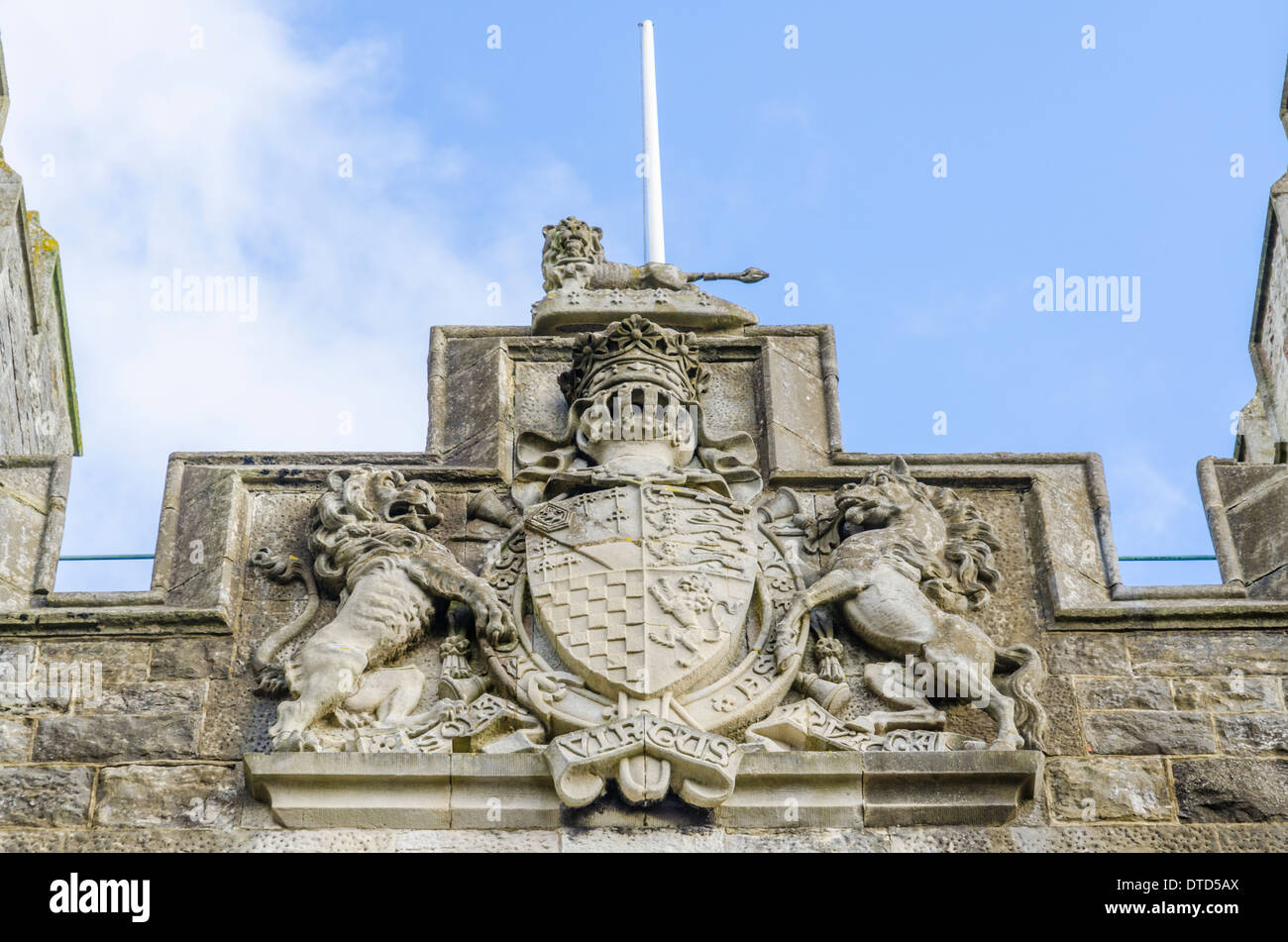 Coat of Arms for the Duke of Norfolk, Earl of Arundel, at Arundel, West Sussex, England, UK. Stock Photo