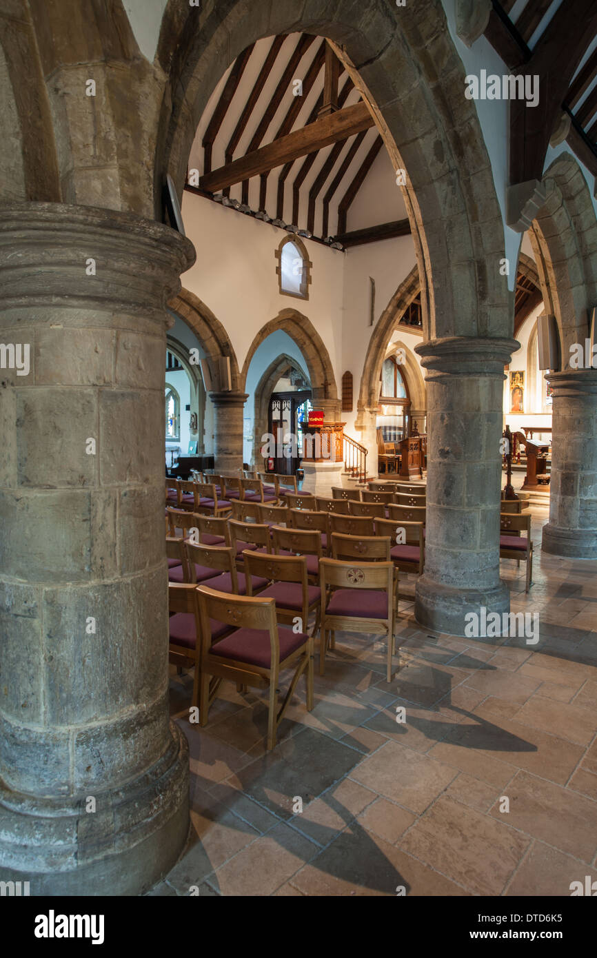 St Peter's church interior in Henfield, West Sussex, England. Stock Photo