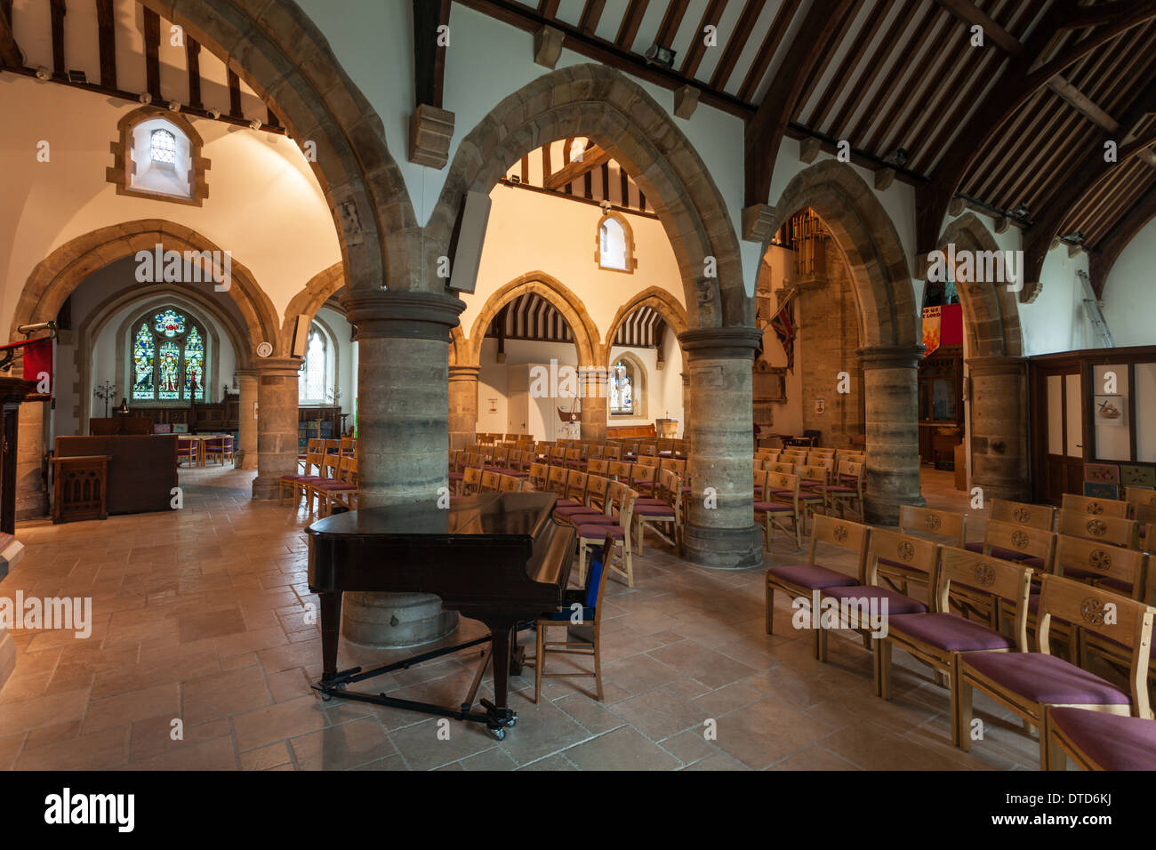 St Peter's church interior in Henfield, East Sussex, England. Stock Photo