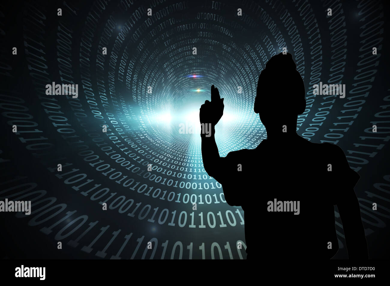 Composite image of spiral of shiny binary code Stock Photo Alamy