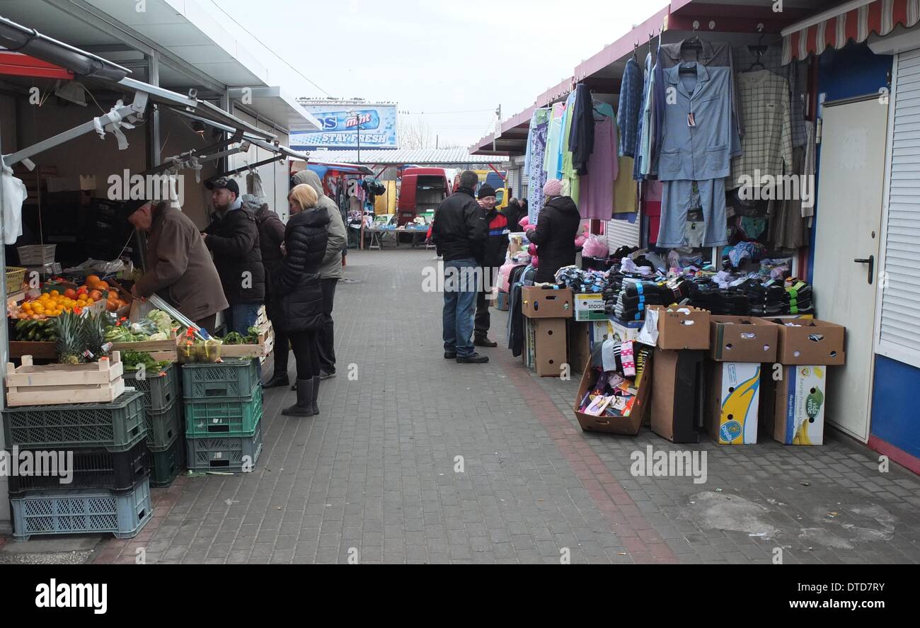 Gdansk, Poland 14th, February 2014 Market day in Gdansk. Many people go