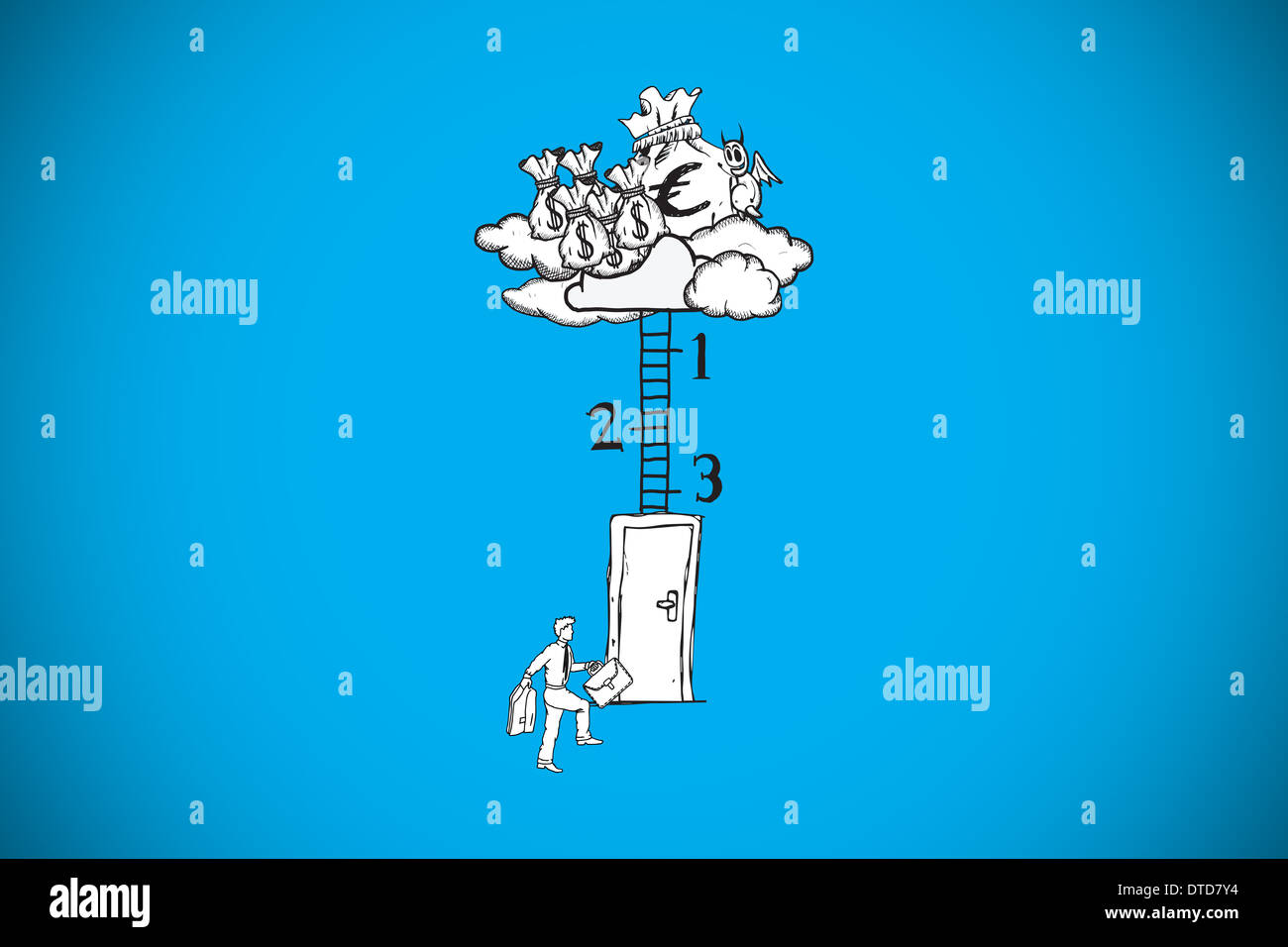 Composite image of career ladder to profit Stock Photo