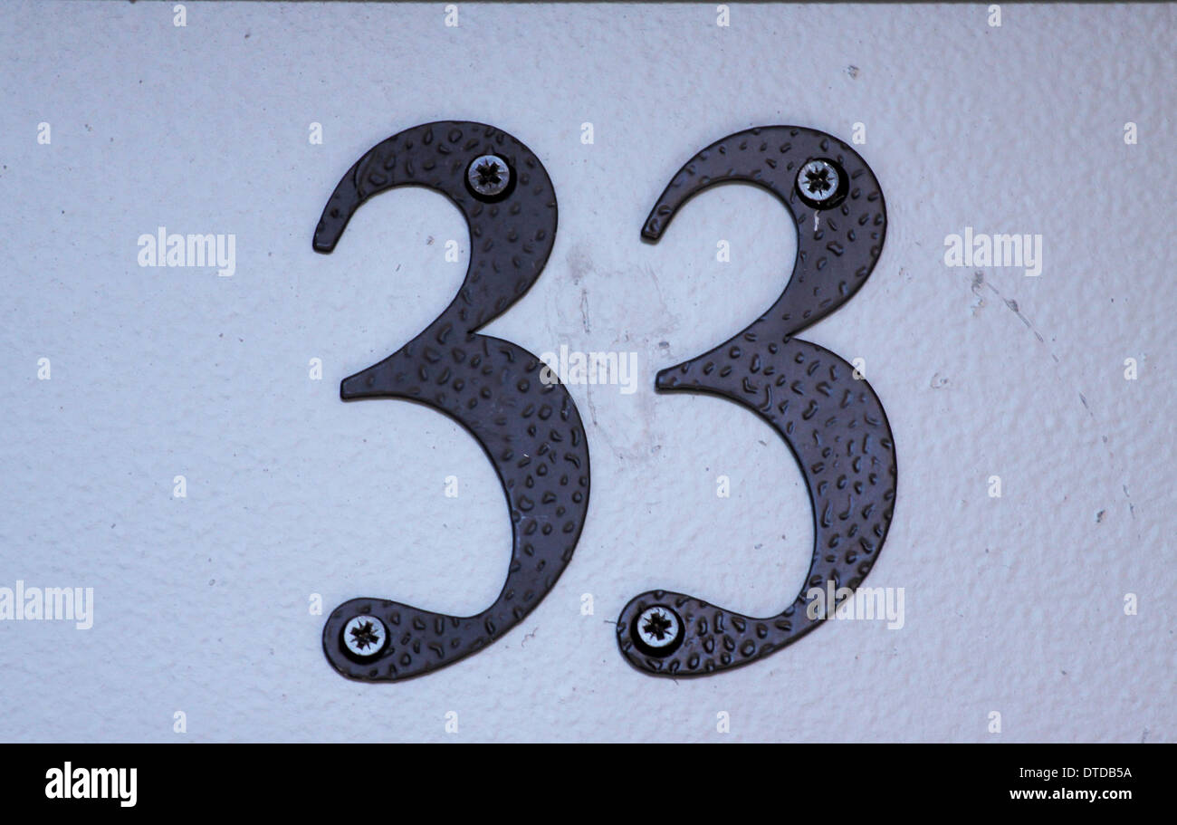 House numbers in different styles and colors (concept for real estate