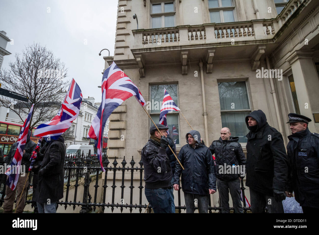 Britain First street defence movement counter-protest radical Islamists in London Stock Photo