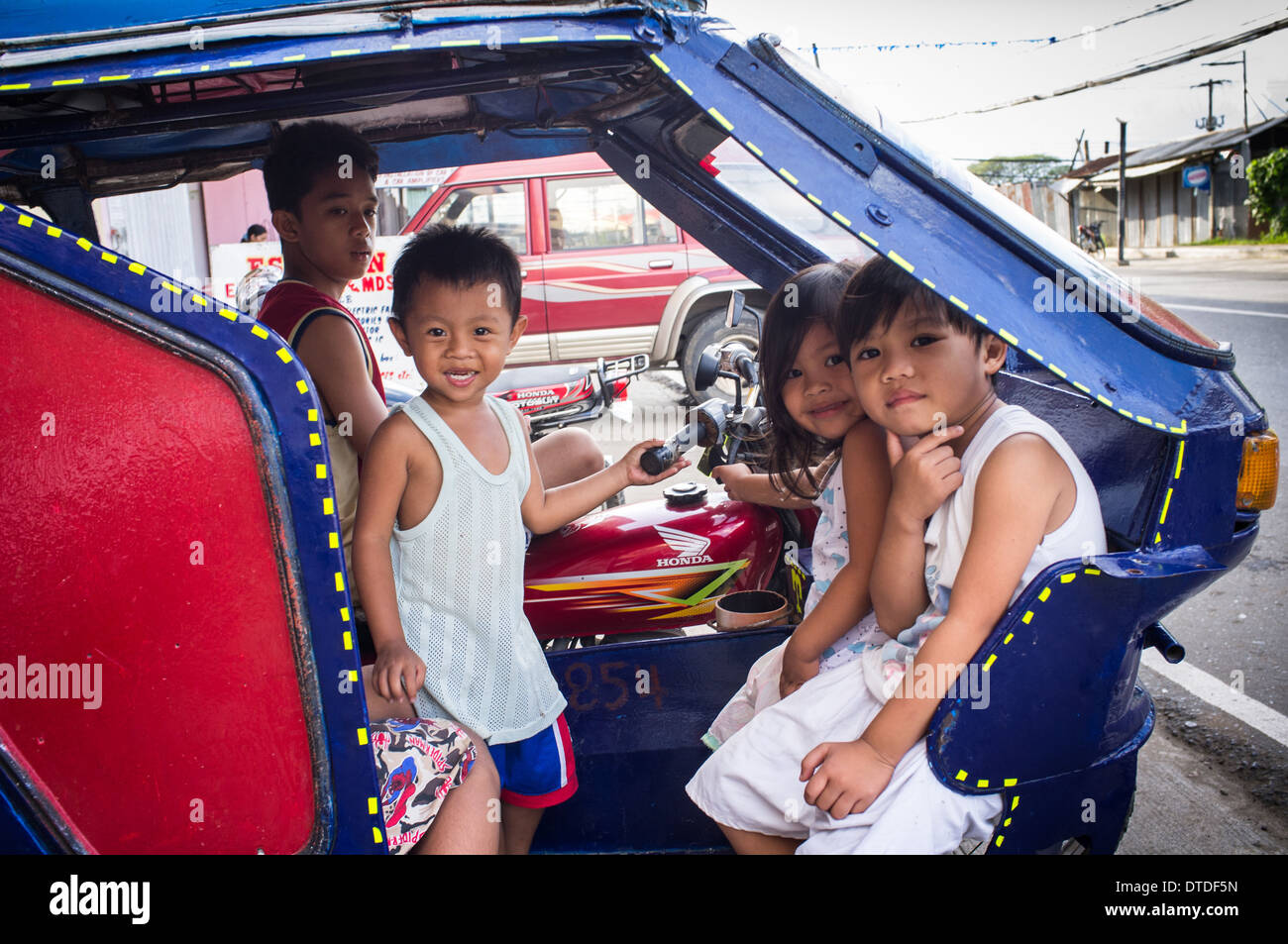 Happy smiling Filipino children, Philippines, Asia Stock Photo