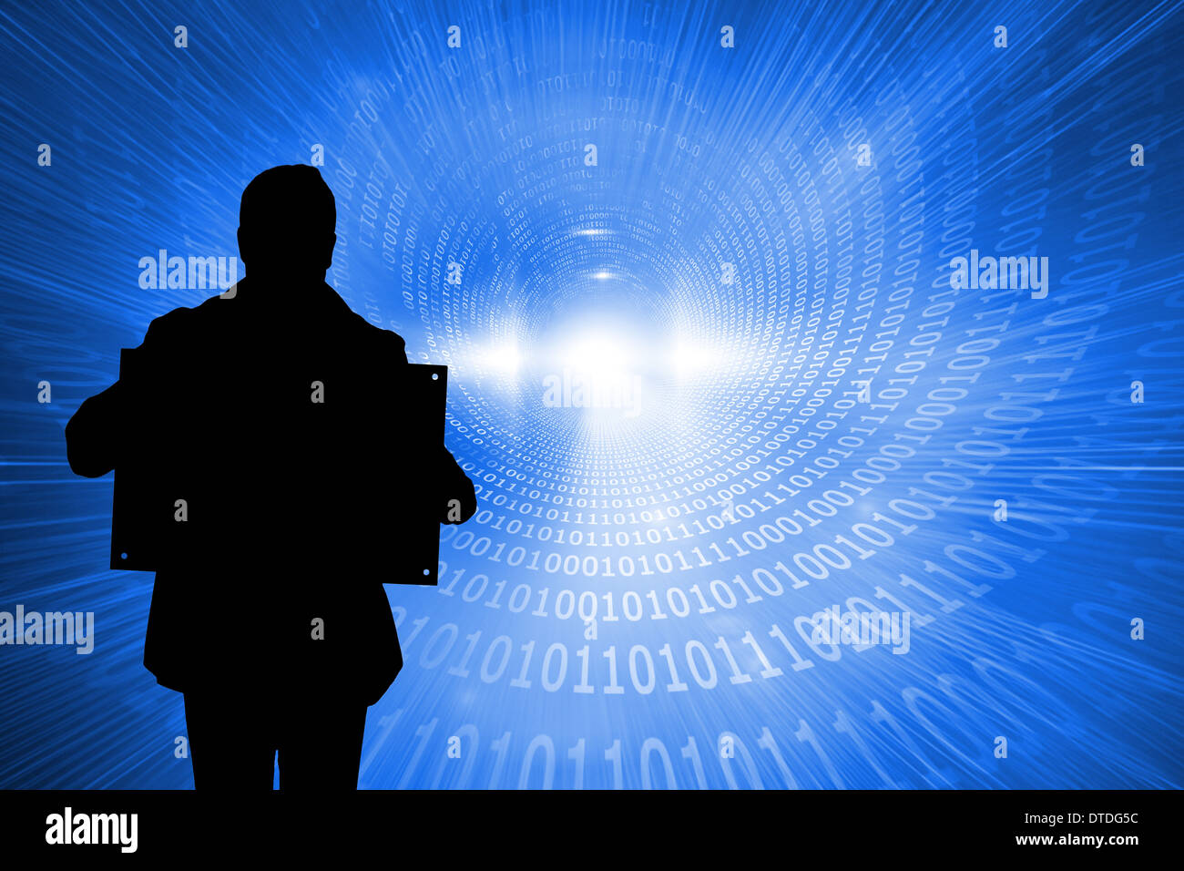 Composite image of shiny futuristic binary code spiral Stock Photo