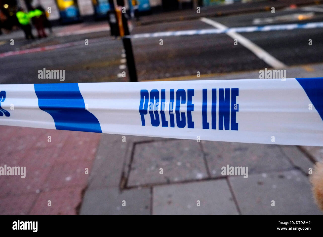 London, UK. 15th February 2014.Police line tape Credit: Rachel Megawhat ...