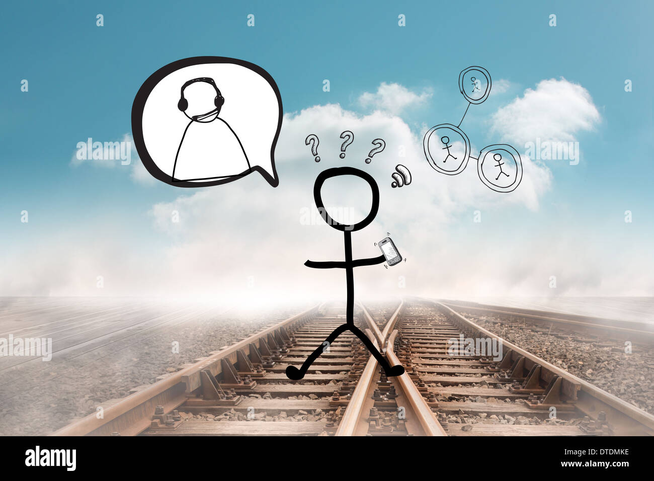 Composite image of stick figure doodle Stock Photo