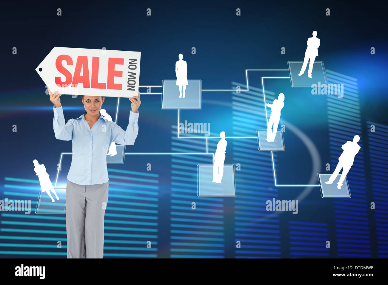 Woman holding sign above head hi-res stock photography and images - Alamy