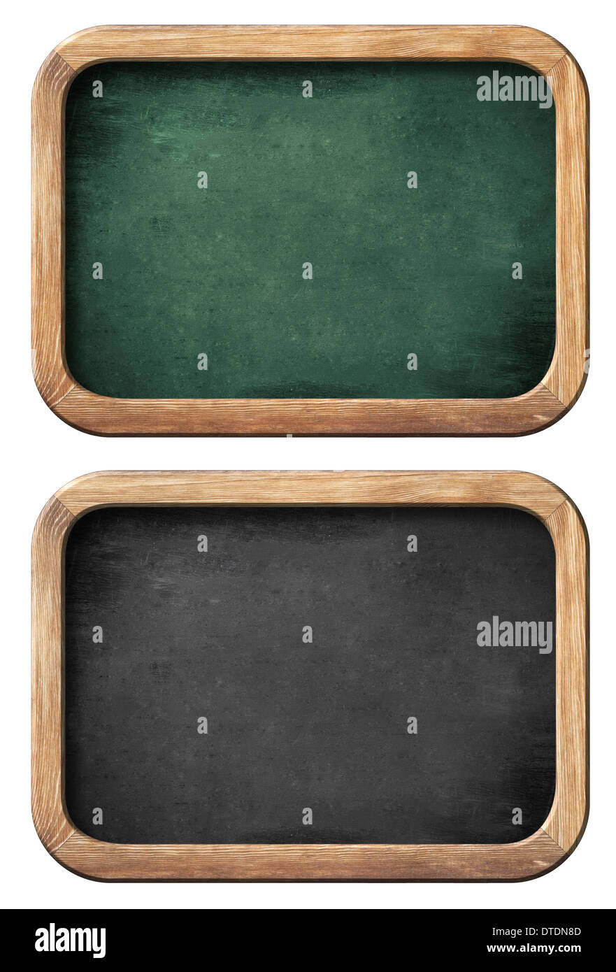 chalkboards or blackboards set isolated on white with clipping path included Stock Photo