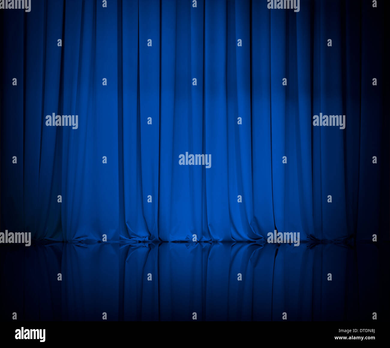 curtain or drapes blue background Stock Photo