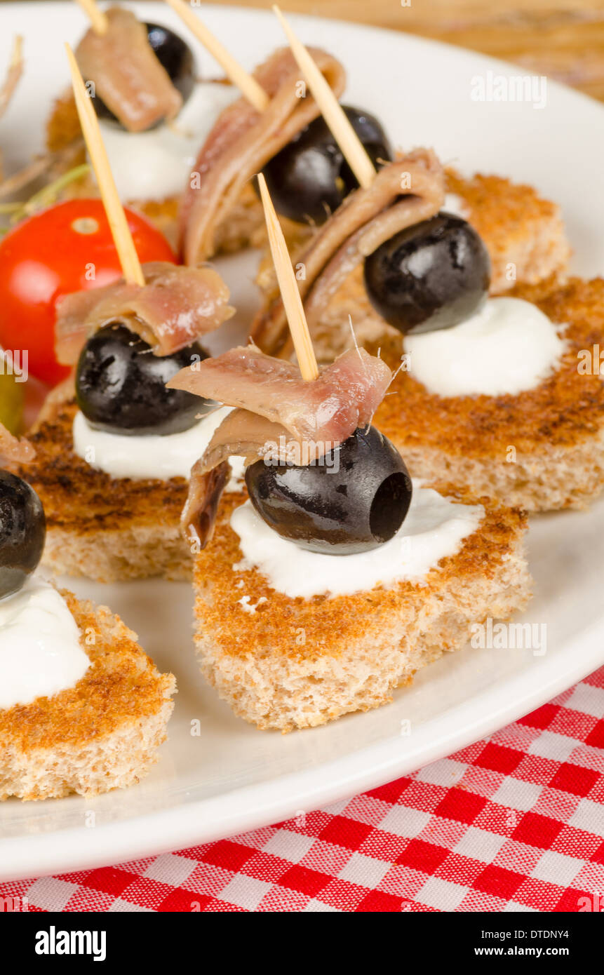 Closeup take of Mediterranean finger food, tapas Stock Photo Alamy