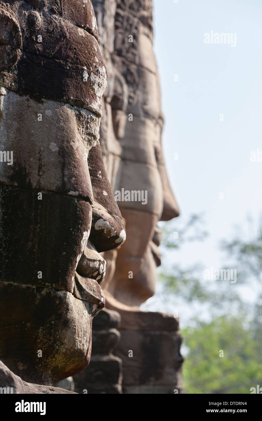 Faces of Avalokiteshvara, Bayon temple, Angkor Thom, Cambodia Stock Photo