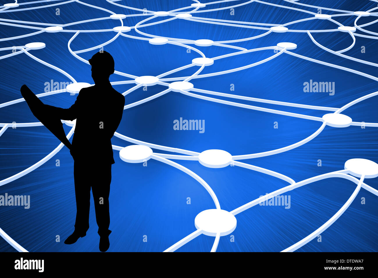 Composite image of shiny dots connected with lines Stock Photo