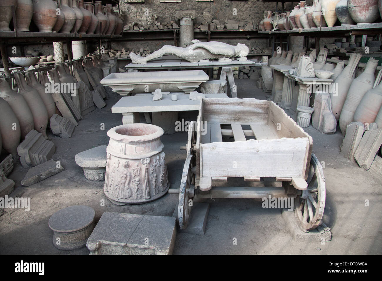 Pots in storage, Pompeii, Nr. Naples, Campania, Italy, Europe Stock