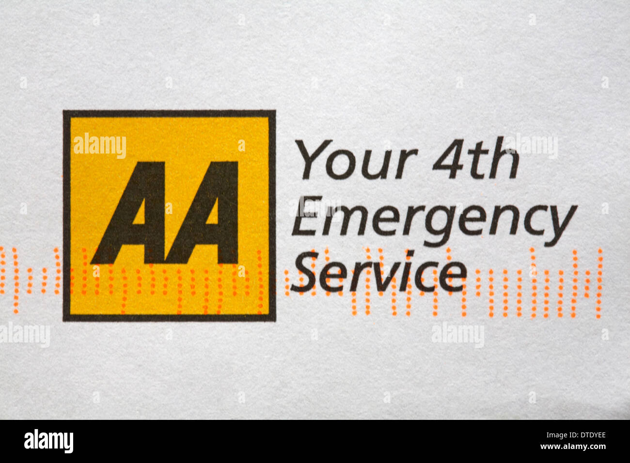 AA Your 4th emergency service logo on envelope - UK Stock Photo