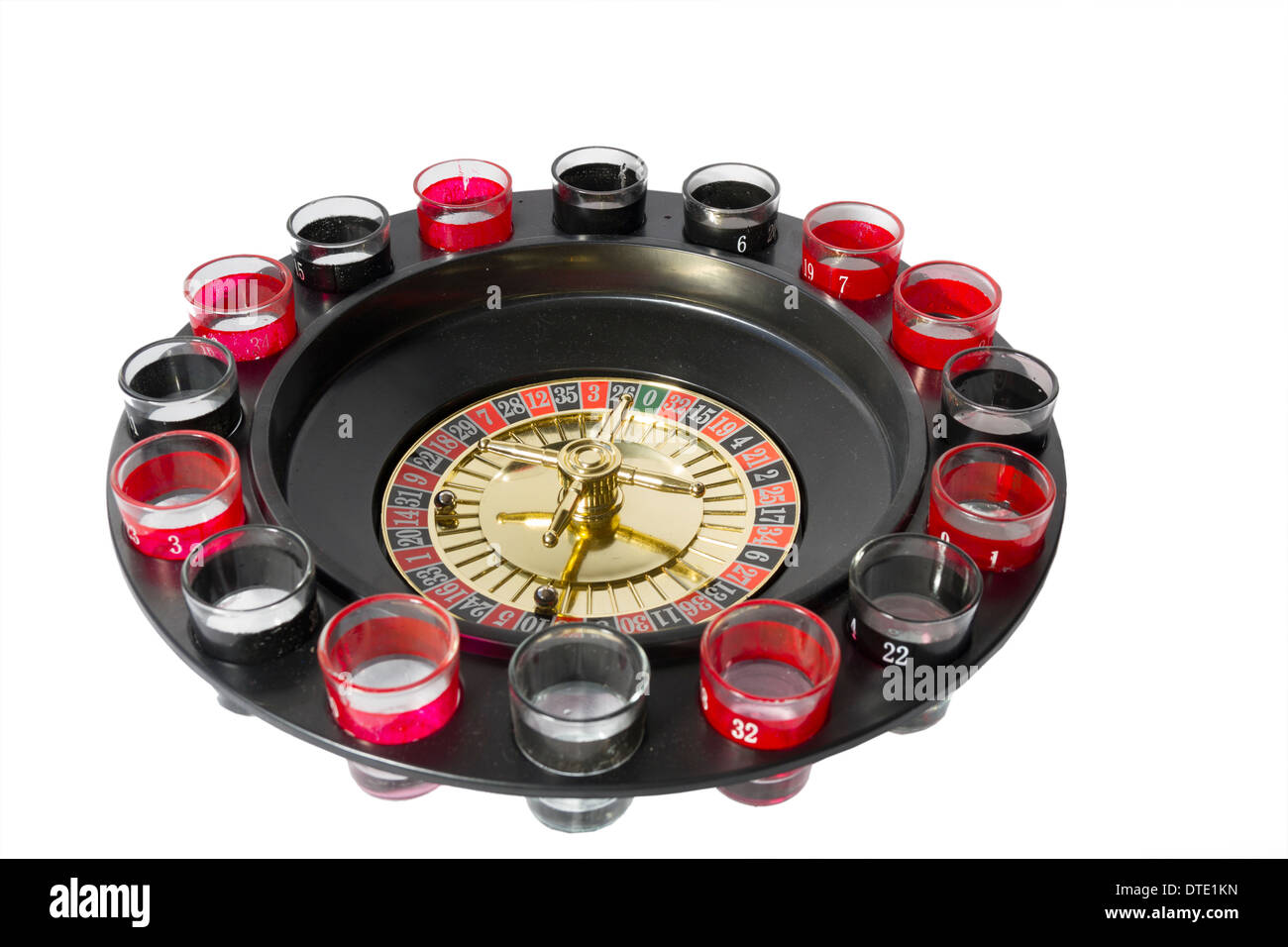 Drinking game roulette wheel Stock Photo