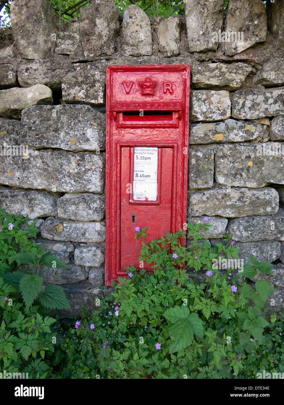 Victorian postbox, Brimscombe, Cotswolds, UK Stock Photo