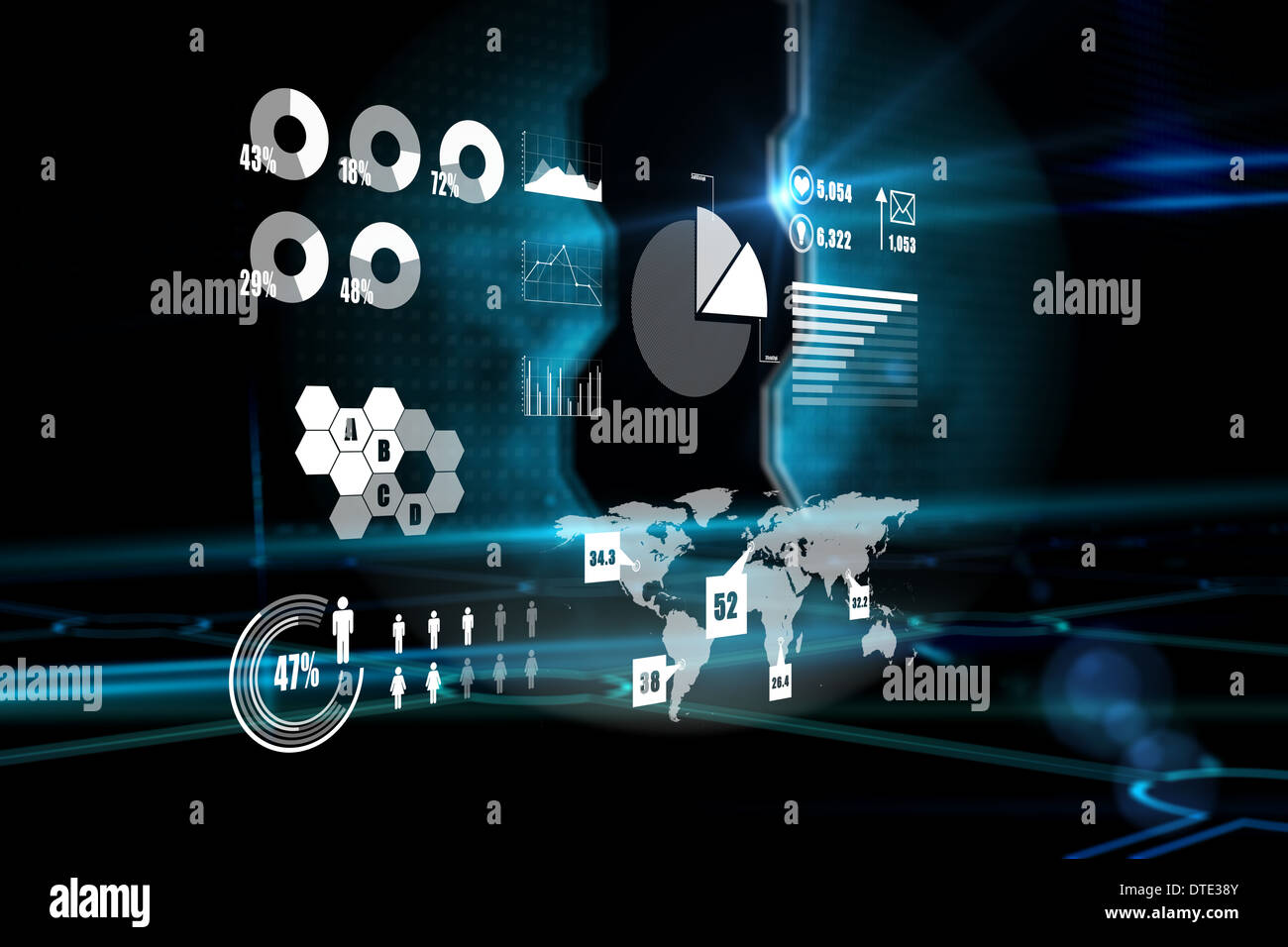 Interface opening on world map hi-res stock photography and images - Alamy
