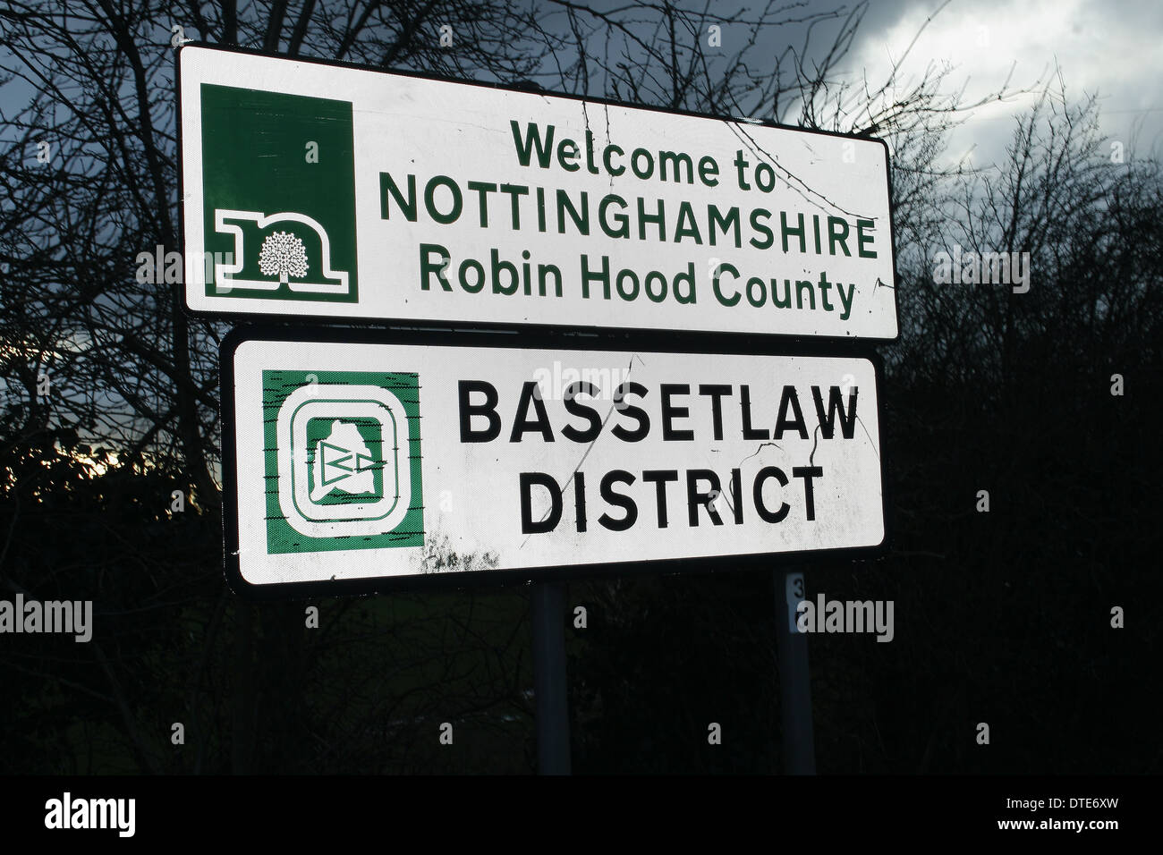 nottinghamshire sign on A57 into DunhamonTrent