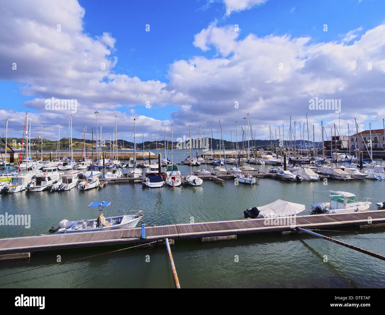 Port on Tagus River in Belem, Lisbon, Portugal Stock Photo