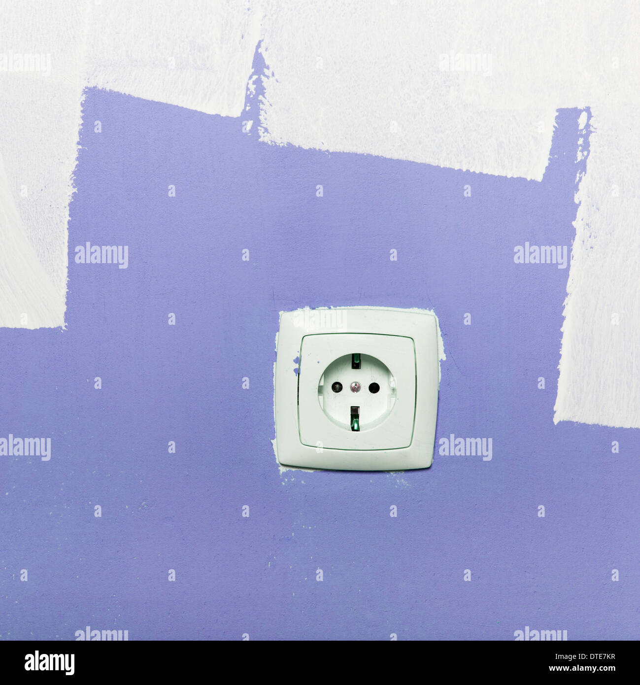 Electrical outlet on wall, interior Stock Photo Alamy