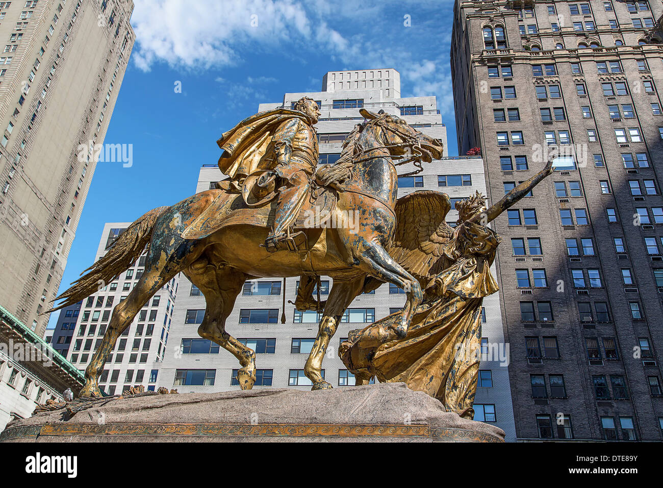William T. Sherman Statue in New York Stock Photo