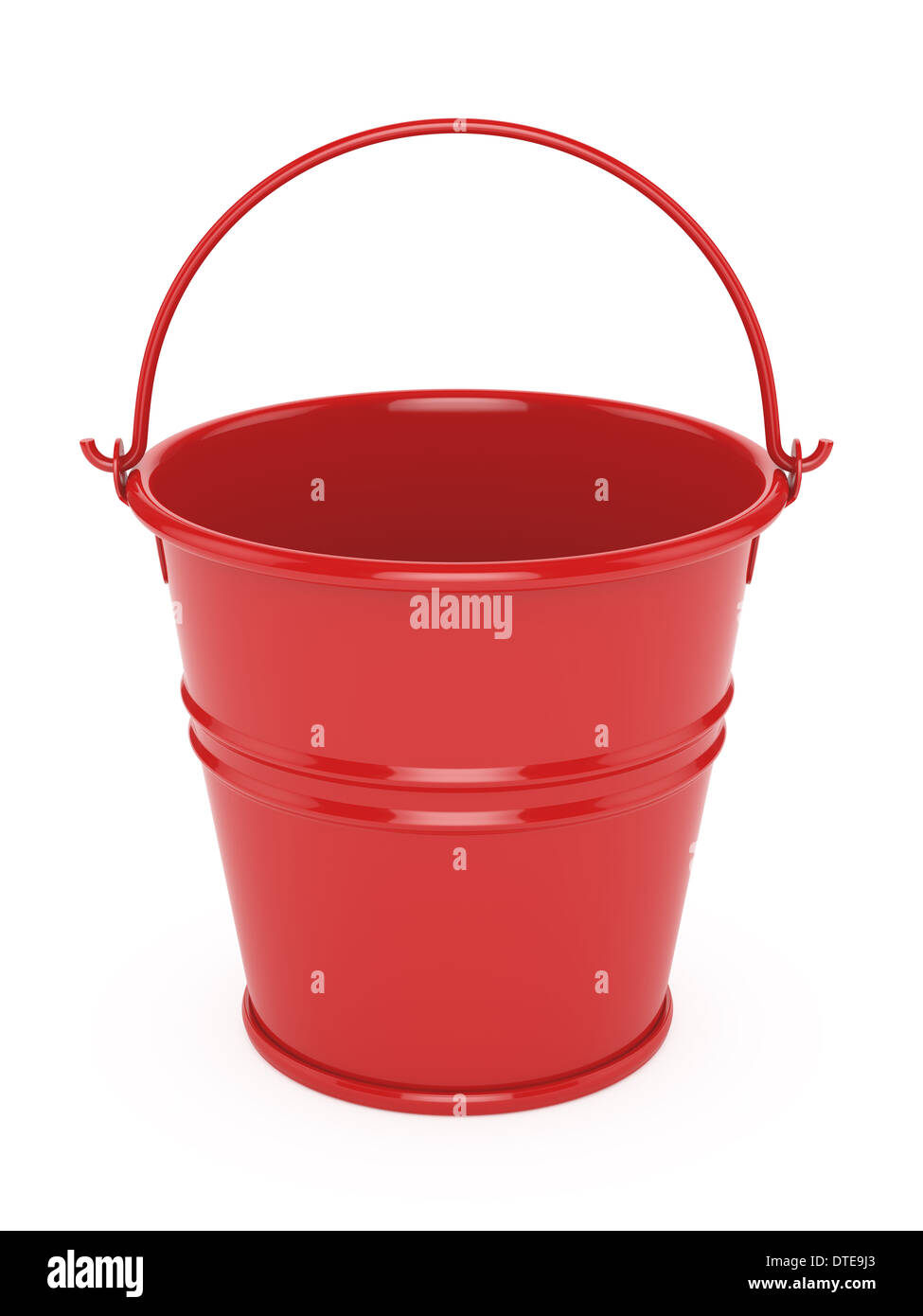 3d render of red metal bucket. isolated on white background Stock Photo Alamy
